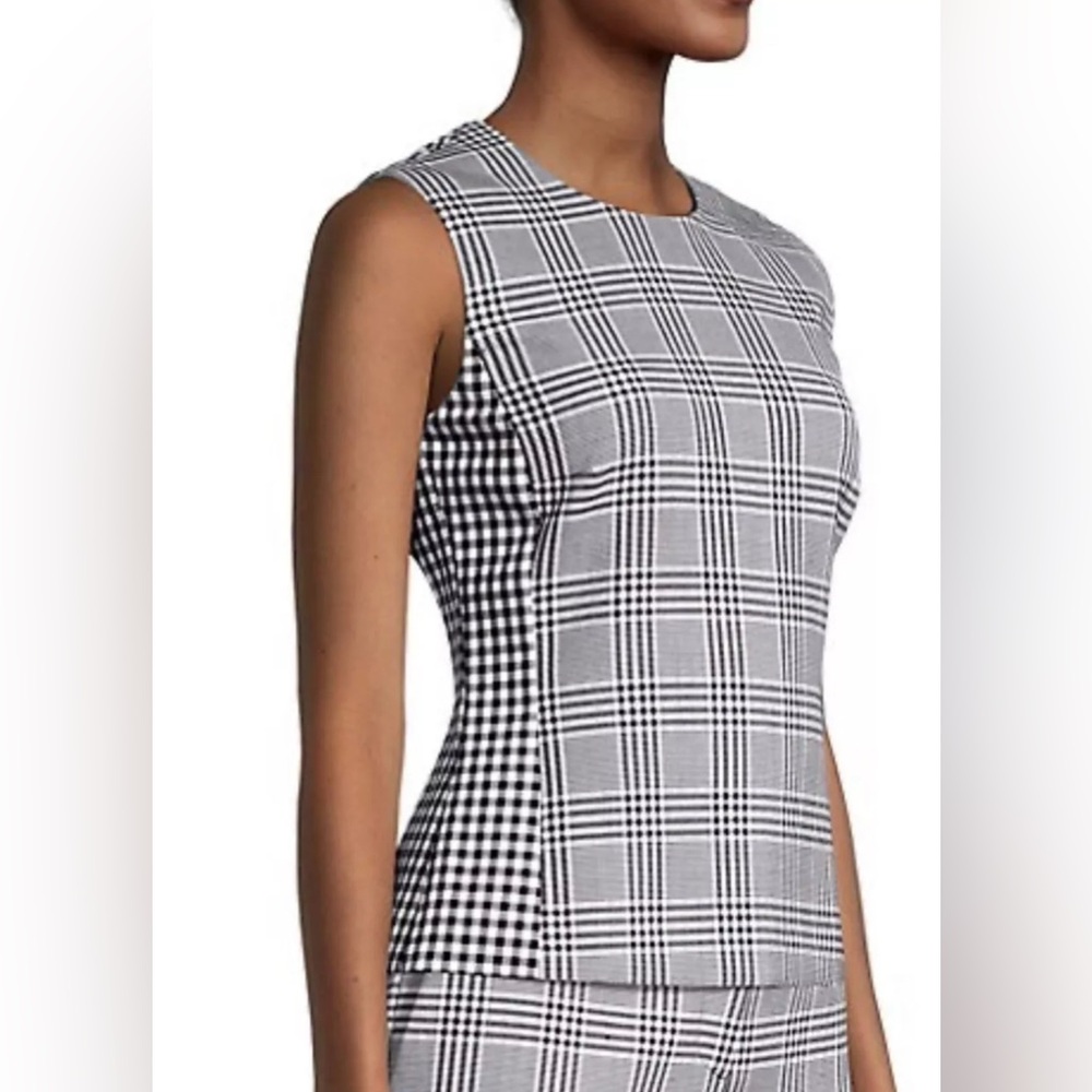 Hugo Boss Imaia Checked Sleeveless Top Size 12